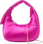 Pinko Fuchsia Satijn-Afgewerkte Tas met Kristallen Versiering Pink Dames - Thumbnail 1