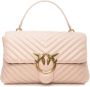 Pinko Gewatteerde Nappa Leren Tas met Chevron Patroon Pink Dames - Thumbnail 1