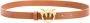 Pinko Hoog taille leren riem met Love Birds Diamond Cut gesp Brown Unisex - Thumbnail 14