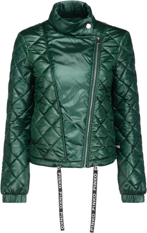 Pinko Gewatteerd jack met subtiele glans en hoogwaardige stof Green Dames