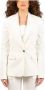 Pinko Witte Linnen Blend Peak Revers Blazer White Dames - Thumbnail 8
