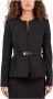 Pinko Zwarte Geplooide Blazer met Goudkleurige Hardware Black Dames - Thumbnail 5
