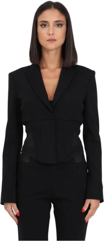 Pinko Goldrake Jas van Stretch Viscose Zwart Dames