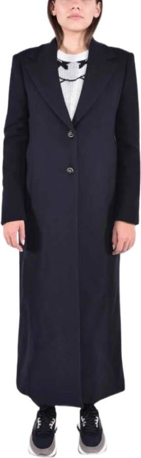 Pinko Long Single-Breasted Coat Zwart Dames