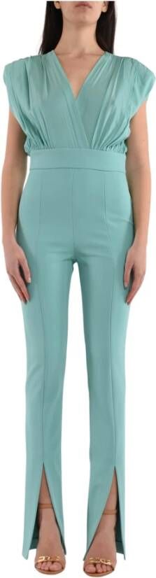 Pinko Trevelin Tuta Crepe Tecnico Stretch + Georgette Stretch Blauw Dames