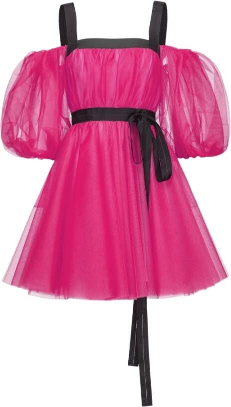 Pinko Gelaagde tule jurk met ballonmouwen Pink Dames