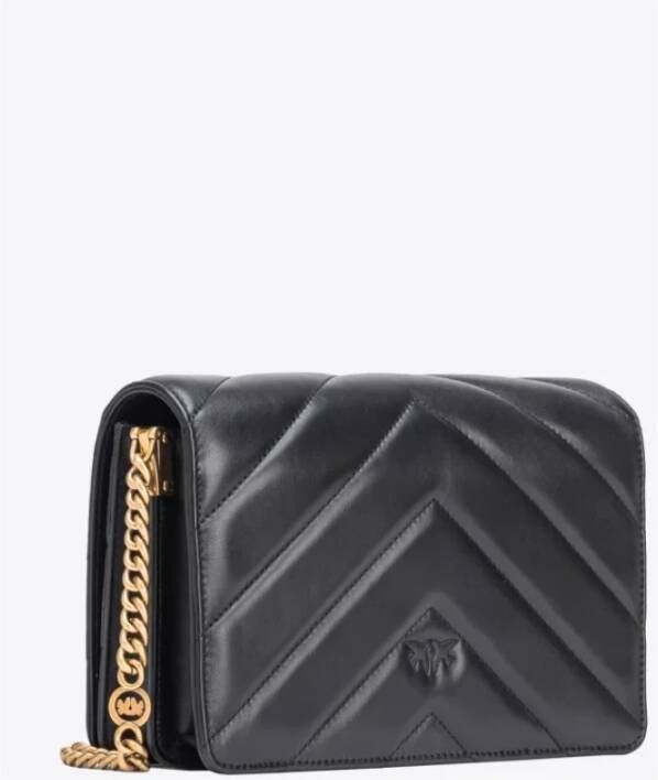 Pinko Klassieke Love Bag Click Grote Chevron Zwart Dames