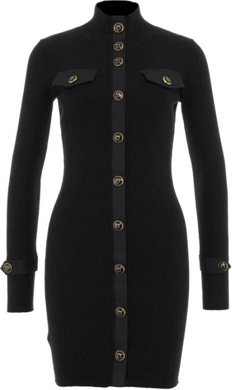 Pinko Mini Dress With Love Birds Buttons Zwart Dames
