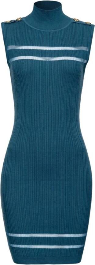 Pinko Digestivo Abito Costa Irregolare CON Trasparza Blauw Dames