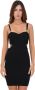 Pinko Korte Zwarte Viscose Jurk met Monogram Patroon Black Dames - Thumbnail 1