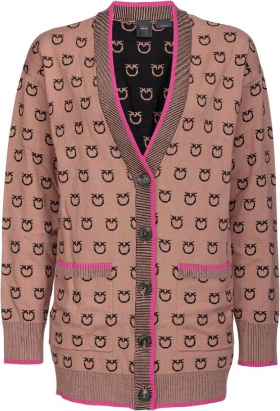 Pinko Lama Cardigan Art. 101562A112 Bruin Dames
