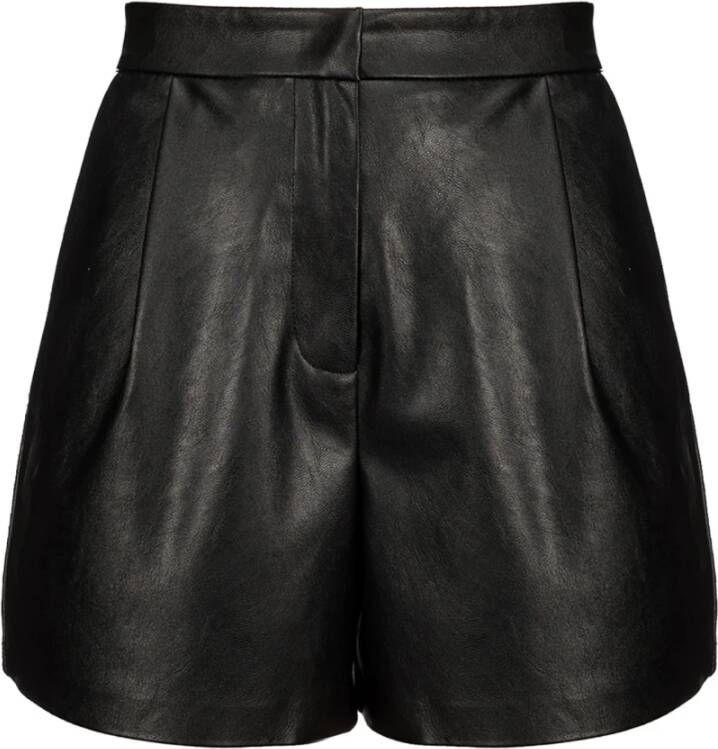 Pinko Leather-Effect Puro 2 Shorts Zwart Dames