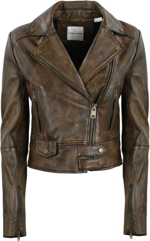 Pinko Leather Jackets Bruin Dames
