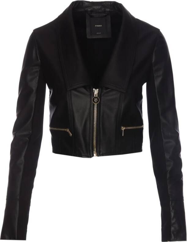 Pinko Leather Jackets Zwart Dames