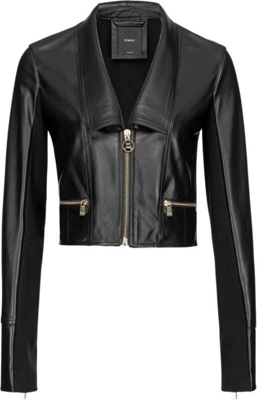 Pinko Leather Jackets Zwart Dames