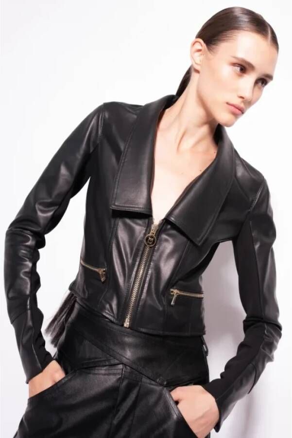 Pinko Leather Jackets Zwart Dames