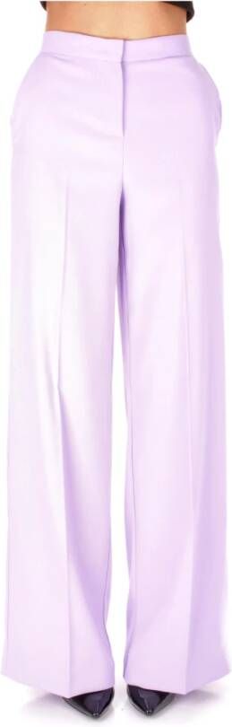 Pinko Leather Trousers Purple Dames
