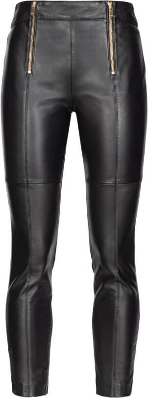 Pinko Leather Trousers Zwart Dames