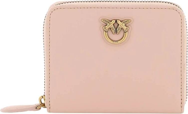 Pinko leather zip-around wallet Roze Dames