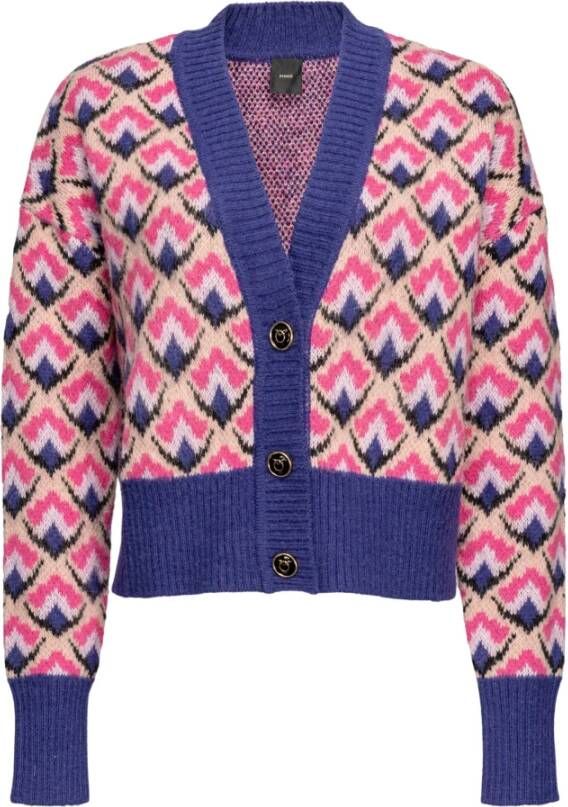 Pinko Korte cardigan van wolmix met bloemendesign Multicolor Dames