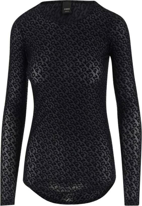 pinko Long Sleeve Tops Zwart Dames