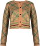 Pinko Losse Geruite Cardigan Groen Dames - Thumbnail 1
