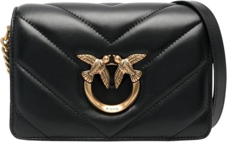 Pinko Love Birds Gewatteerde Crossbody Tas Black Dames - Foto 5