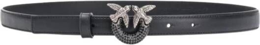 Pinko Love Birds Strass Dunne Riem S Zwart Dames