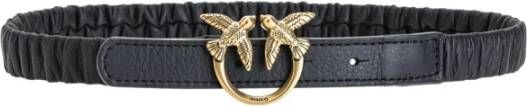 Pinko Love Ruffle H2 Belt Nappa Zwart Dames