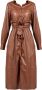 Pinko Midi Jurk met Drukknoopsluiting Brown Dames - Thumbnail 1