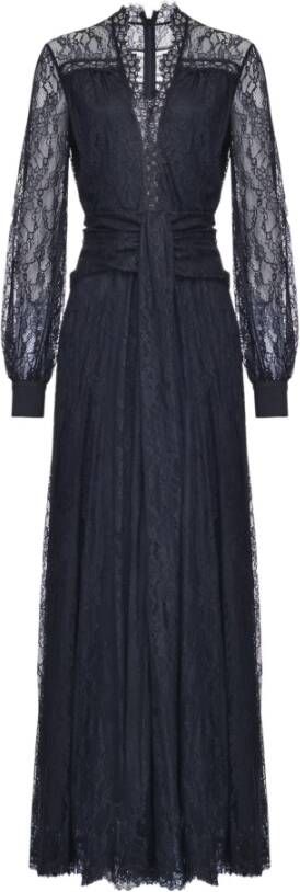 Pinko Marry 6 Double Smallo Stretch Pizzo Dress Zwart Dames