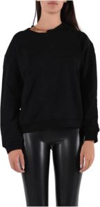 Pinko Marybell Katoenen Sweatshirt met Juweel Ketting Zwart Dames