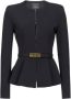 Pinko Zwarte Geplooide Blazer met Goudkleurige Hardware Black Dames - Thumbnail 1