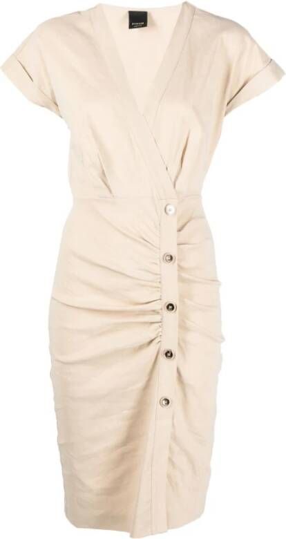 Pinko Lange zomerjurk voor vrouwen Beige Dames