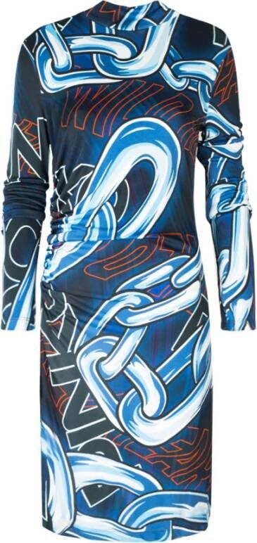 Pinko Gestreepte Jurk met Ruchedetail Multicolor Dames