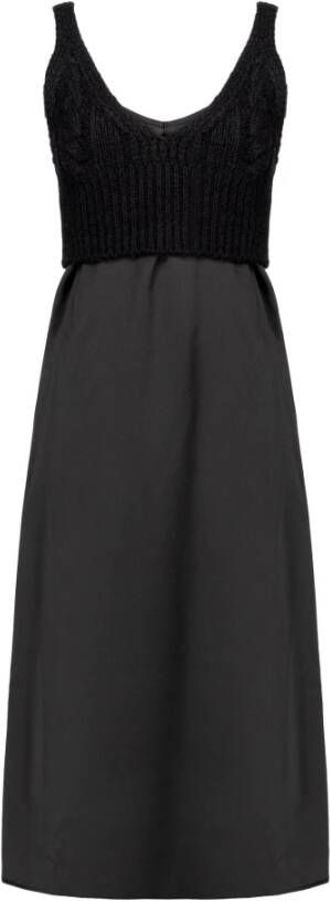 Pinko Mouwloze jurk met afneembare top Black Dames