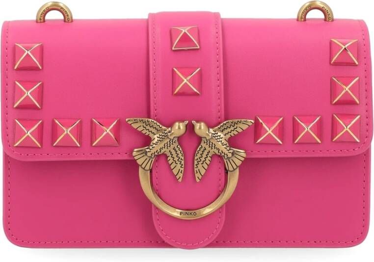 Pinko Mini Love Bag One Painted Studs Roze Dames
