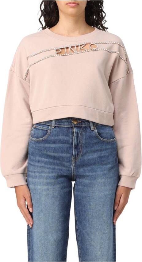 Pinko Mistral Logo Sweatshirt Beige Dames