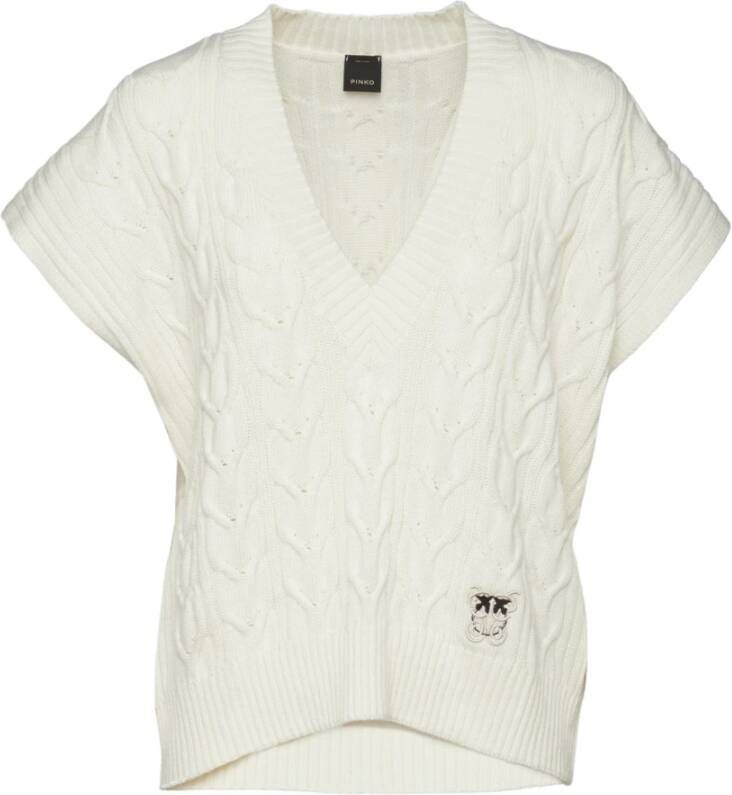 Pinko Gevlochten mouwloze trui in room White Dames