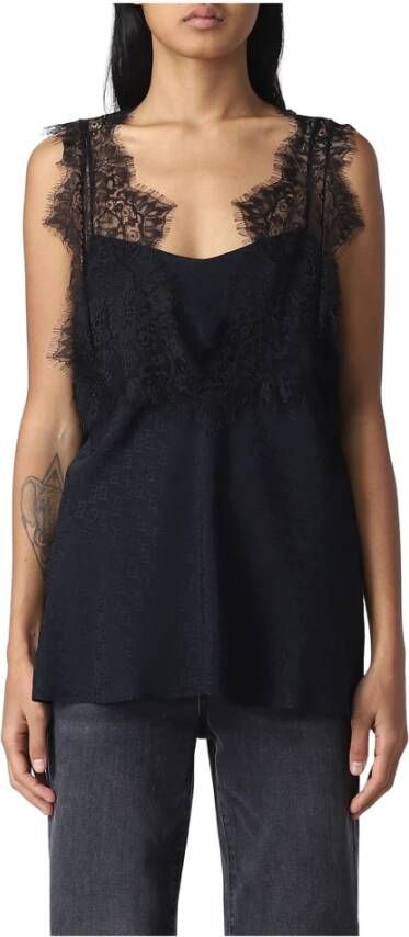 Pinko Sleeveless Tops Black Dames