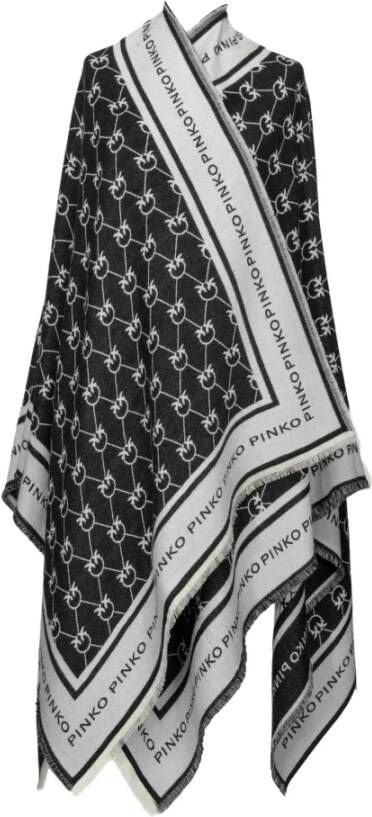 pinko Olimpique Wool Blend Cape Zwart Dames