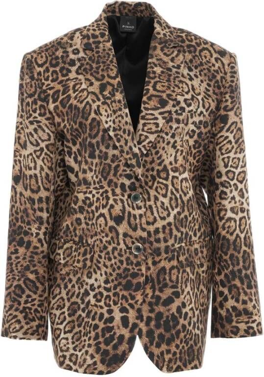Pinko Oversized gevlekte blazer Bruin Dames