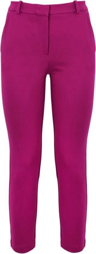 Pinko Paarse Stretch Cigarette Broek Roze Dames