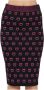 Pinko Zwarte Gebreide Jacquard Love Birds Rok Black Dames - Thumbnail 3