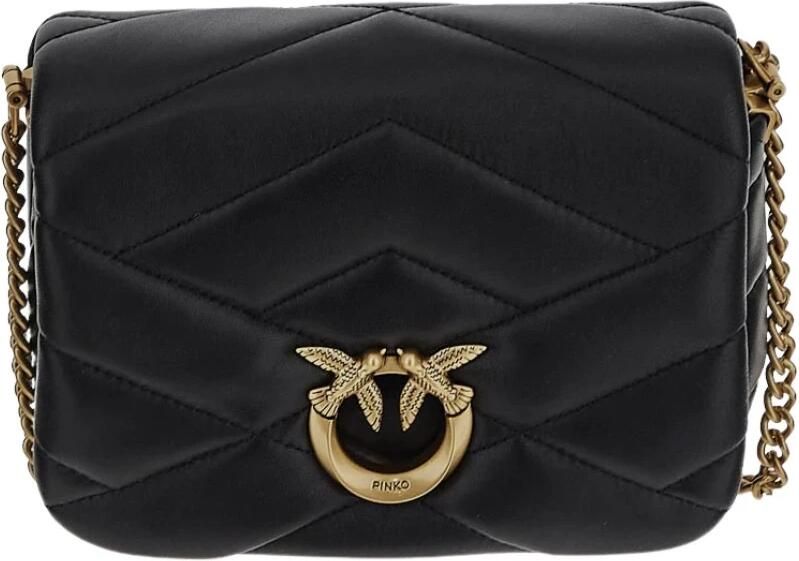 Pinko Zwarte Love Bag Puff Click met Metalen Love Birds Gesp Black Dames - Foto 4