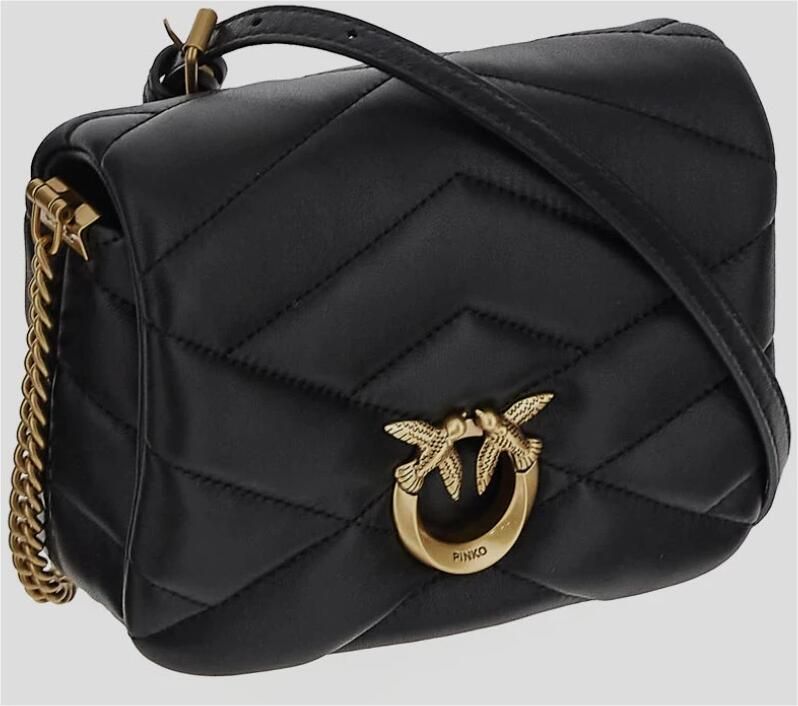 Pinko Zwarte Love Bag Puff Click met Metalen Love Birds Gesp Black Dames - Foto 2
