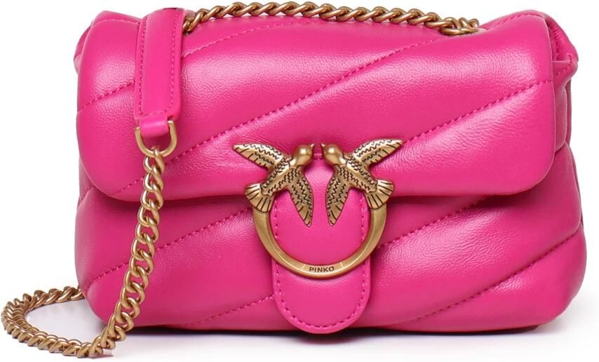 Pinko Love Baby Puff C. Roze Gewatteerde Leren Schoudertas Pink Dames - Foto 9