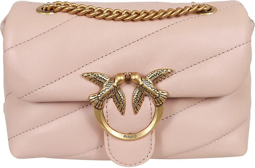 Pinko Roze Kalfsleren Love Puff Crossbody Tas Pink Heren - Foto 5