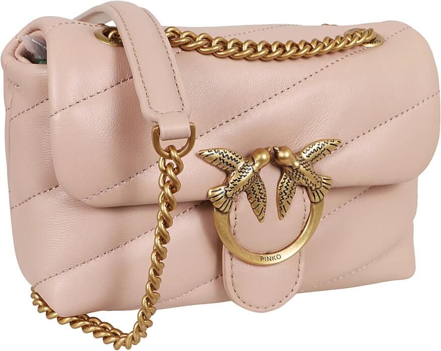 Pinko Roze Kalfsleren Love Puff Crossbody Tas Pink Heren - Foto 2
