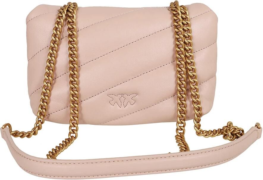 Pinko Roze Kalfsleren Love Puff Crossbody Tas Pink Heren - Foto 4